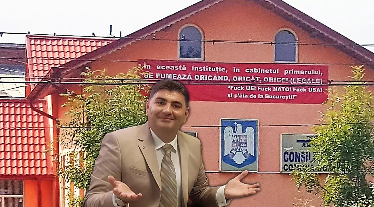 PNL îl ia de la PSD pe primarul condamnat la 3 ani și care a pus pe clădirea primăriei un banner: “F*ck UE, f*ck NATO”!
