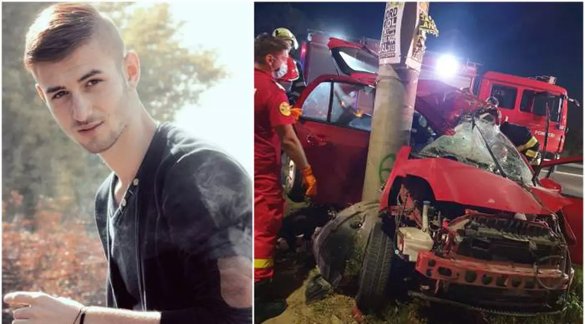 Cristian avea 22 de ani și a murit pe loc, aseară, la mare. Iubita tocmai își luase permisul și a intrat cu mașina într-un stâlp - VIDEO