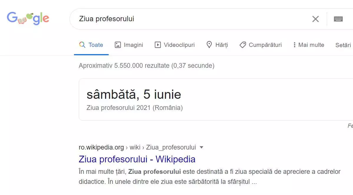 Google marchează ziua profesorului cu un doodle dedicat, însă data afişată este greşită