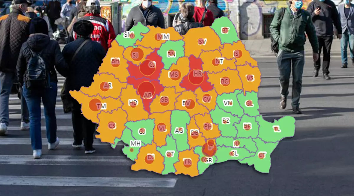 Cum arată harta incidenței cazurilor COVID-19. Care sunt zonele roșii din România