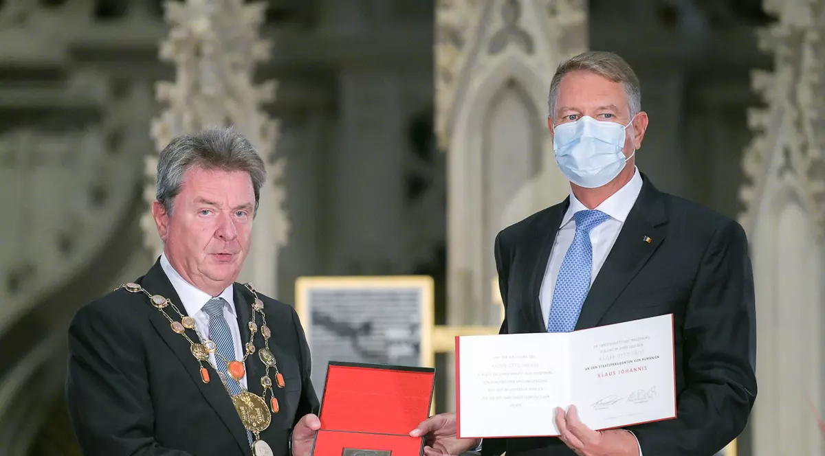 Preşedintele Iohannis a primit, în Germania, premiul „Otto cel Mare” (foto presidency.ro)