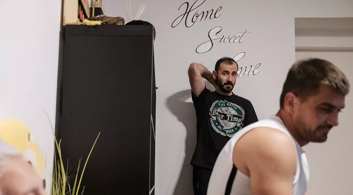 Marius Hanganu acasă la fratele lui, Florin, în Nürnberg