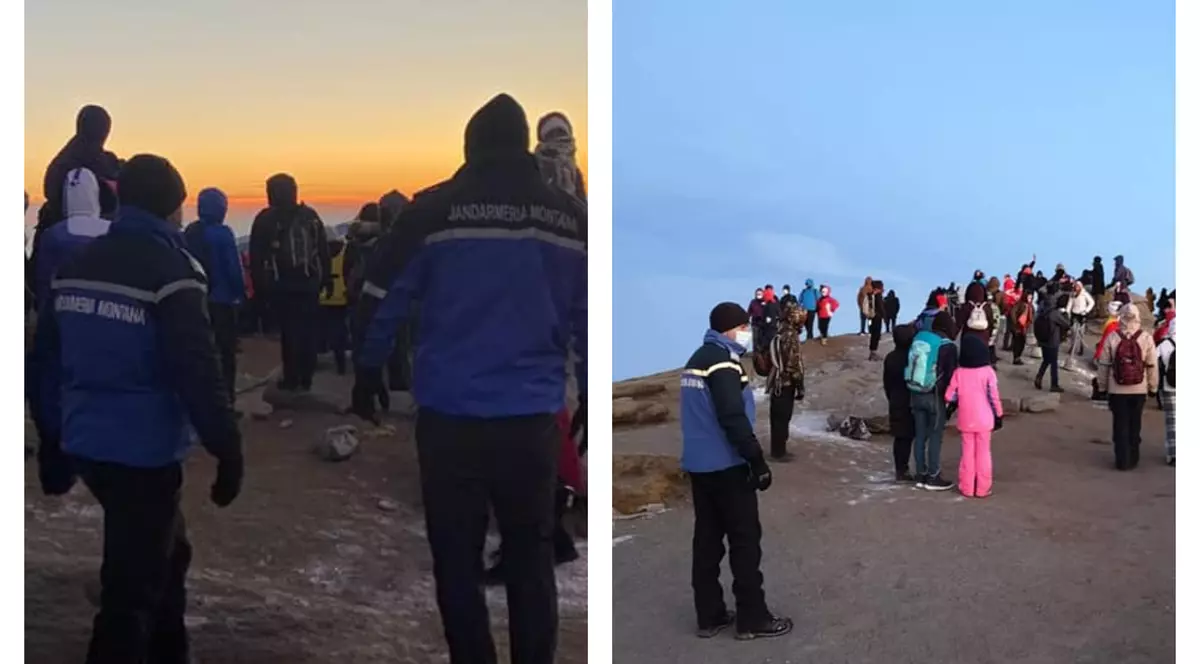 Zeci de turiști au sărbătorit Ziua Sfinxului pe platoul Bucegi. Evenimentul, supravegheat de jandarmi
