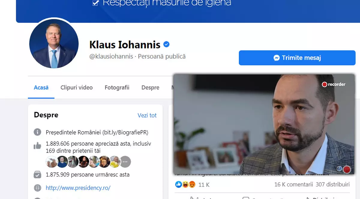 Klaus Iohannis, asediat pe Facebook cu filmul Recorder, după ce a spus că nu cunoaște cazul directorului înlăturat de PNL