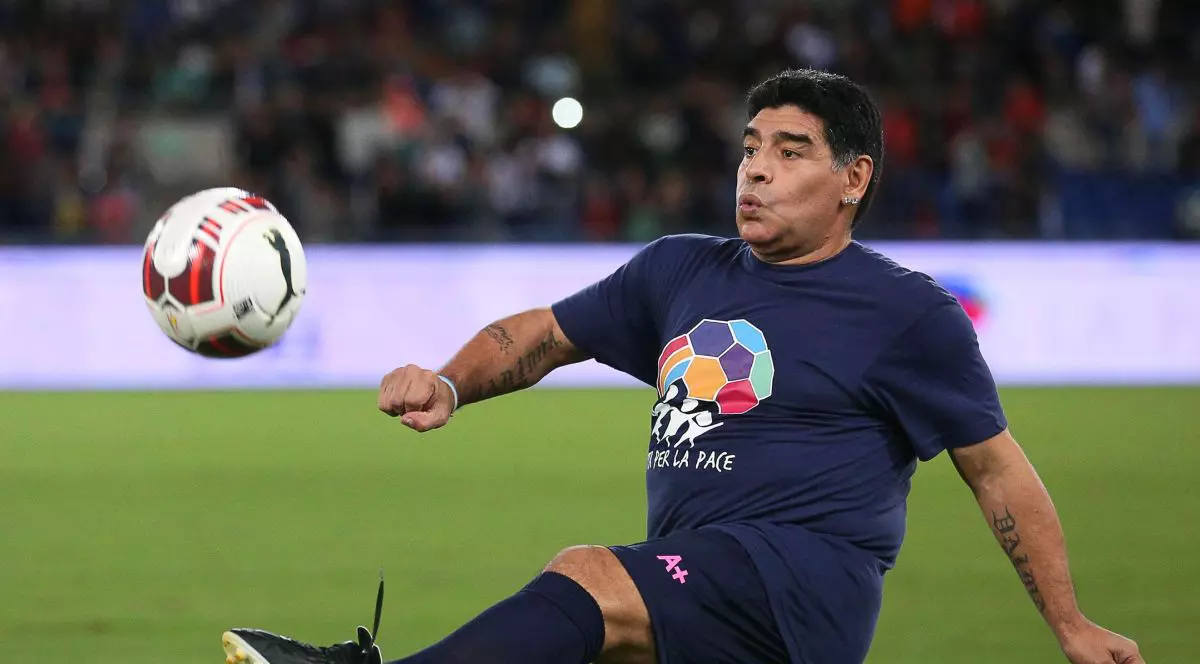 Diego Armando Maradona, în Italia, la 1 septembrie 2014
