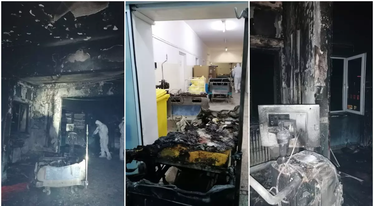 Imagini cu impact emoțional. Cum arată salonul ATI de la Spitalul din Piatra Neamț, în urma incendiului devastator