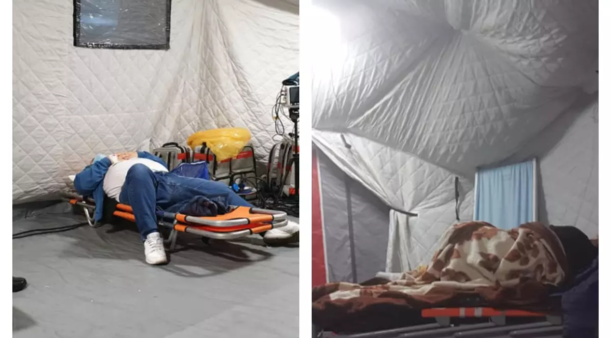 Pacienții de la Spitalul „Sf. Pantelimon” din București dorm pe tărgi și se încălzesc cu „un tun pe motorină”. Medic: „Acest cort este o soluție salvatoare”