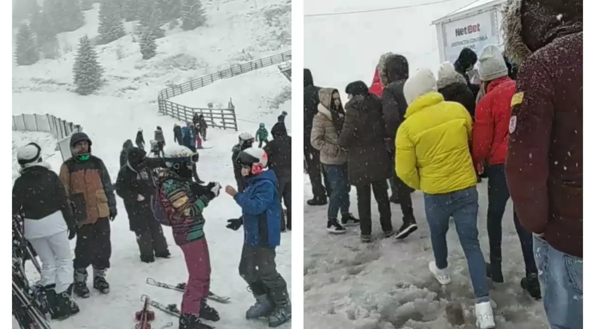 VIDEO | Cozi la telecabina veche din Sinaia, după ce celelalte instalații au fost oprite