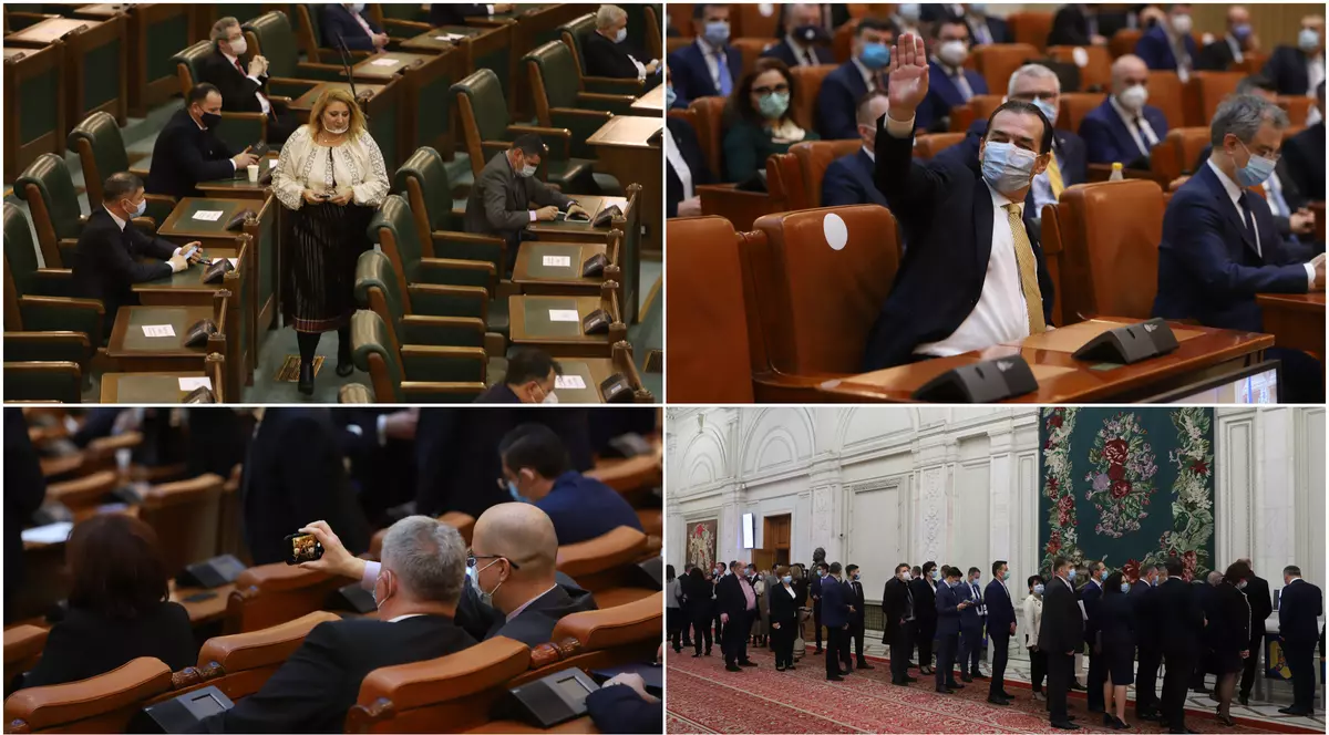 FOTO | Cum a fost prima zi în noul Parlament: de la masca lipsă a Dianei Șoșoacă, la certurile dintre PSD și PNL și nemulțumirile liberalilor față de Orban