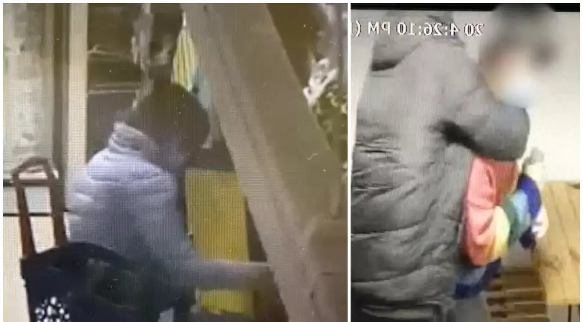 Filmările din Carrefour Brașov cu momentele în care tânăra bagă în rucsac produsele, este reținută, lovește peste mână un agent și este brutalizată și bătută