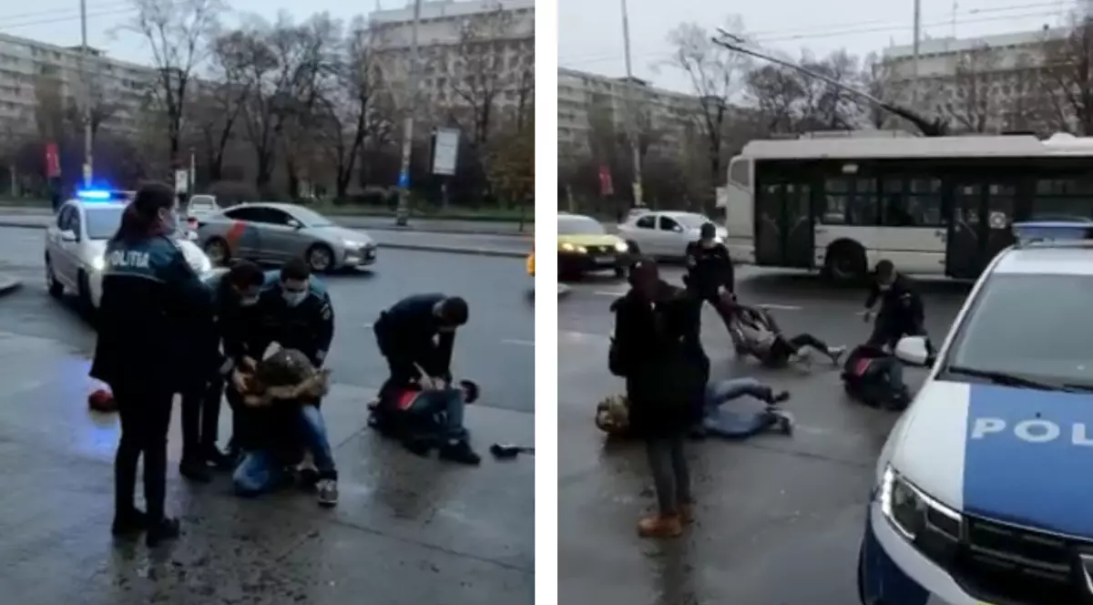 VIDEO | Scandal în Gara de Nord.  Doi bărbați și o femeie, puși la pământ de polițiști pentru că beau alcool și nu purtau mască