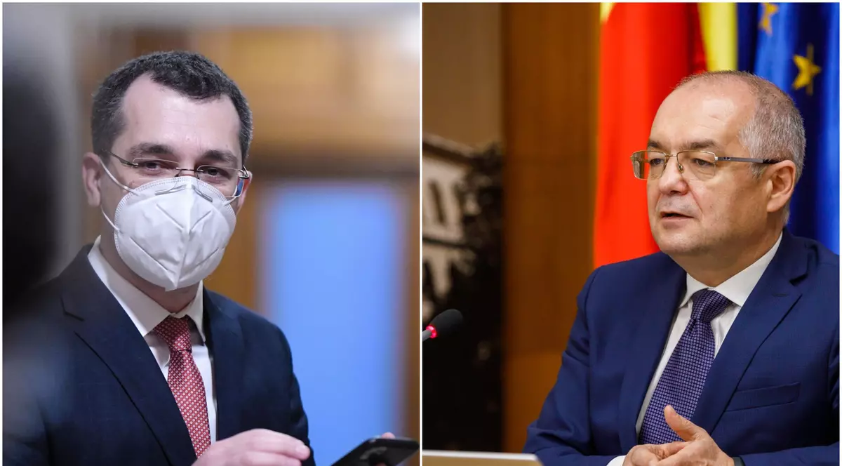 Replici dure la TV între Emil Boc și Vlad Voiculescu pe tema plății organizării vaccinării: „Domnul ministru a scris cu mânuța lui. Nici la clasele I-IV nu se face așa”