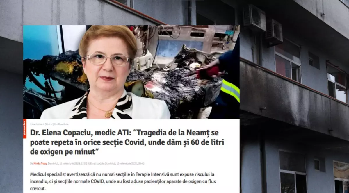Incendiul de la „Balș” și avertismentul ignorat al unui medic: „Dăm și 60 de litri de oxigen pe minut”. Ce se întâmplă în saloanele COVID?