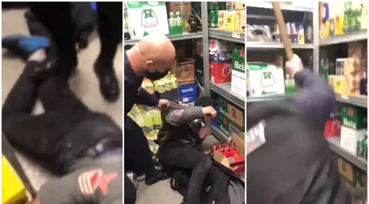 Un bărbat a fost bătut cu lopata de agenții de pază dintr-un magazin din București, după ce ar fi furat „8 role de cașcaval”