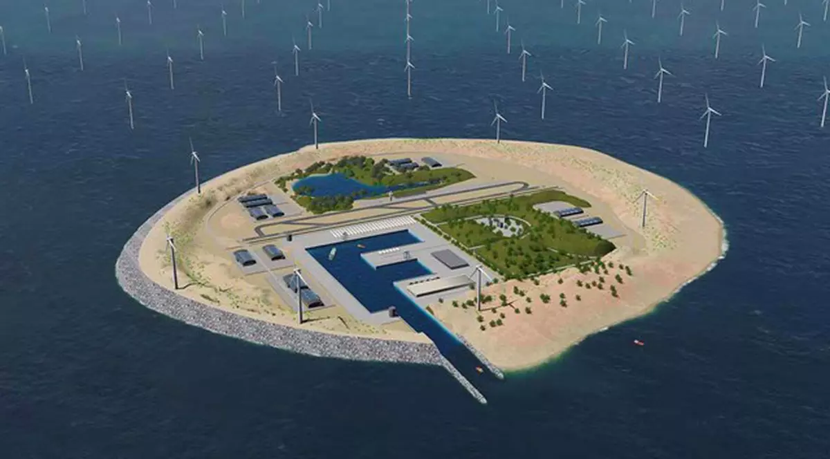 Danemarca construiește cel mai mare hub energetic eolian situat pe o insulă artificială. În 2050 vrea să oprească producția de petrol și gaze. Planul insulei artificiale daneze