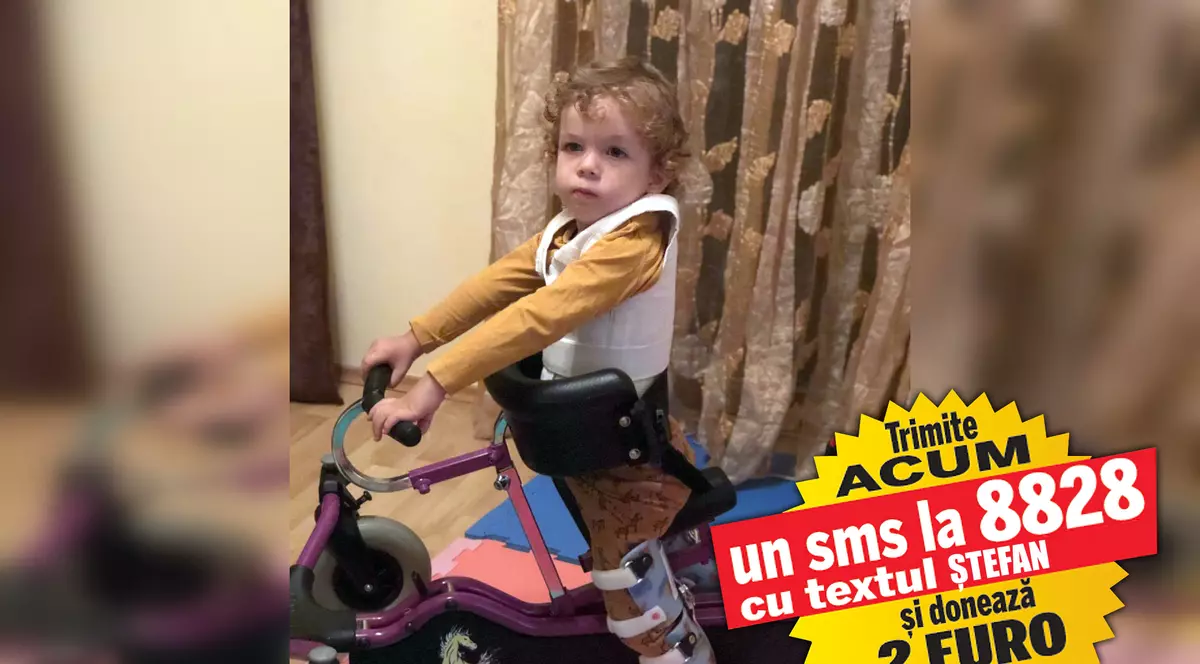 Amiotrofia spinală i-a ”furat” bucuria de a merge. Ca să învingă boala, Ștefan are nevoie 2.100.000 de dolari pentru un tratament genetic adus din SUA