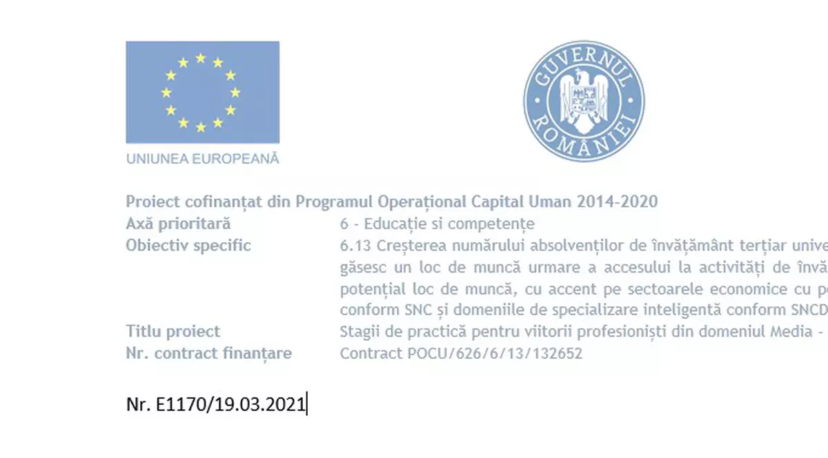 ANUNŢ PUBLICITAR/ INVITAŢIE PARTICIPARE
