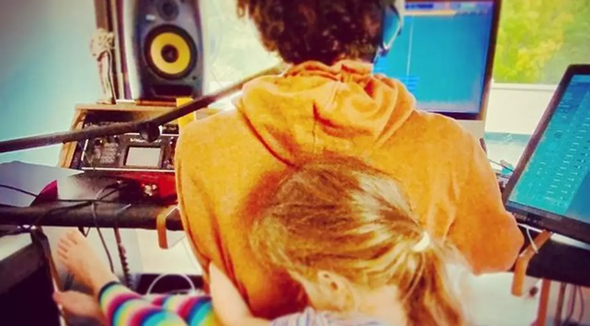 Marius Moga și fetița lui