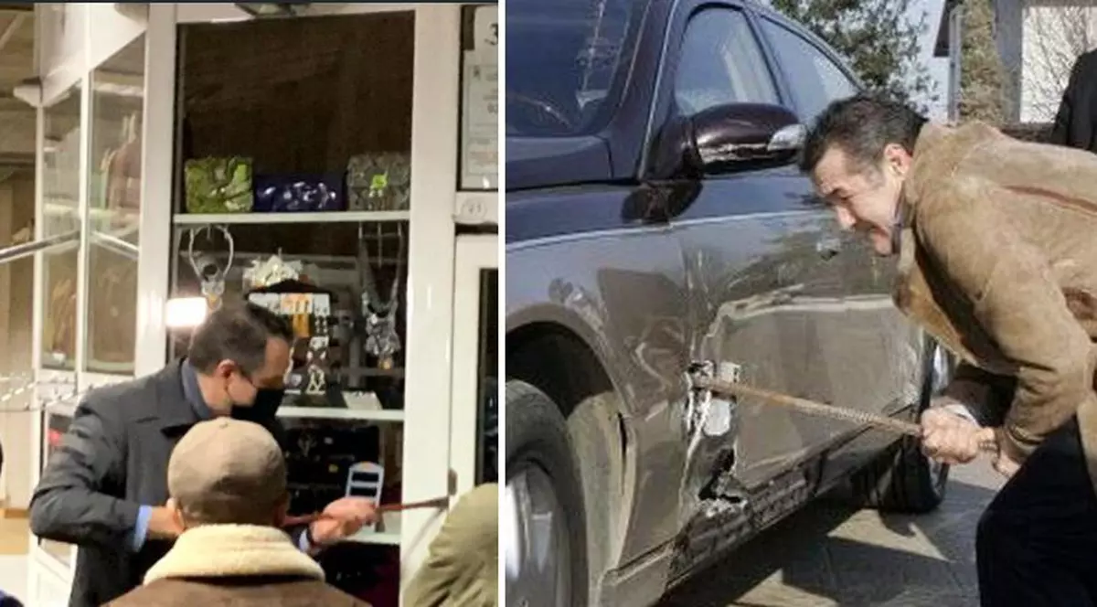 Alte lucruri făcute cu ranga în România: Gigi Becali și-a reperat limuzina de lux Maybach cu drugul