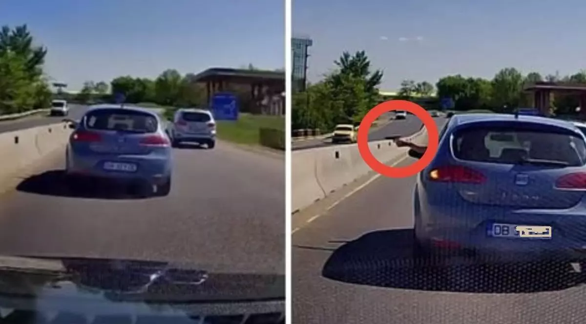 Bărbat care a scos pistolul pe geamul mașinii, pe DN 1, cercetat penal pentru amenințare