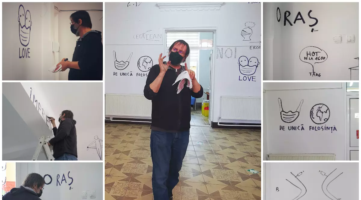 Neașteptatele mesaje despre vaccinare ale artistului Dan Perjovschi