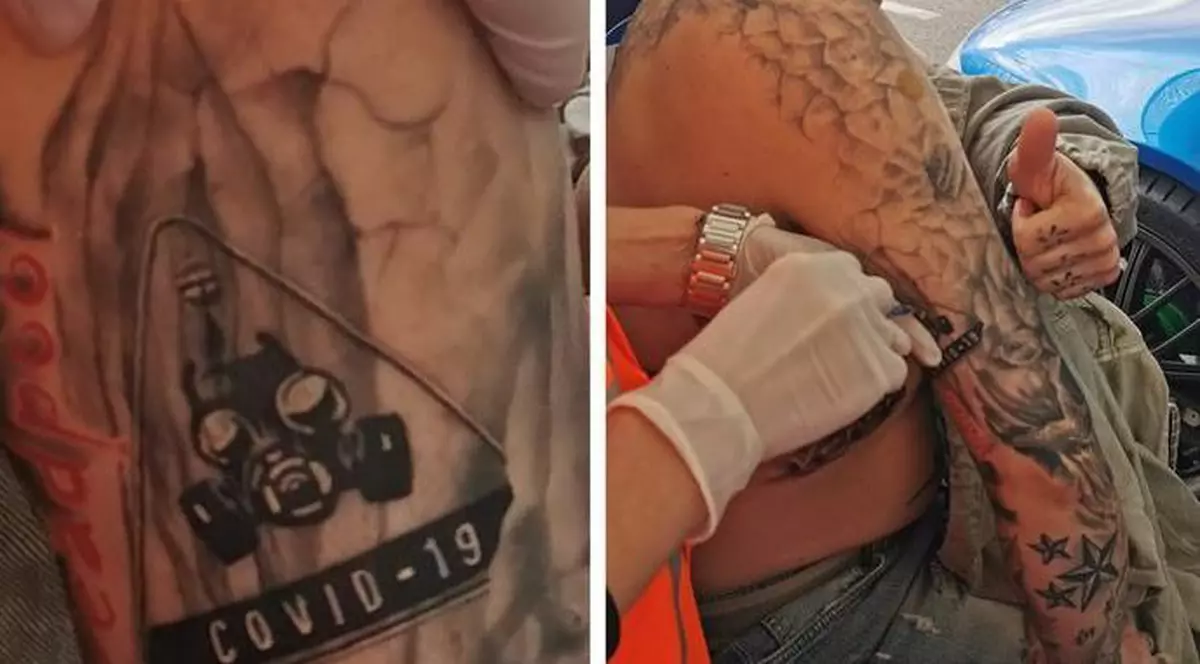 Un orădean și-a tatuat pe brațul drept COVID-19. În același loc a făcut apoi vaccinul