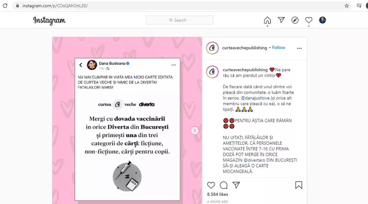 „Curtea Veche”, răspuns ironic pentru Dana Budeanu după ce a anunțat că boicotează editura: „O să ne lipsiți!”