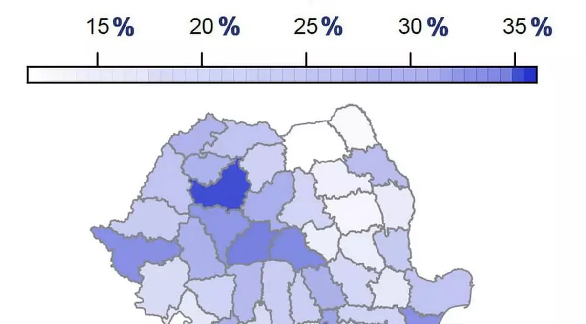 Topul județelor din România în funcție de procentul populației vaccinate anti-COVID