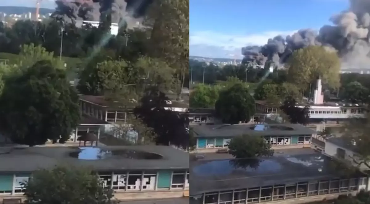 Incendiu la periferia Parisului. Norul de fum este vizibil pe câţiva kilometri