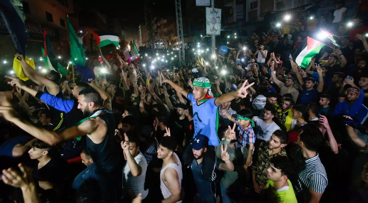 Imaginile bucuriei în Fâșia Gaza, dupa acordul de încetare a focului cu Israelul