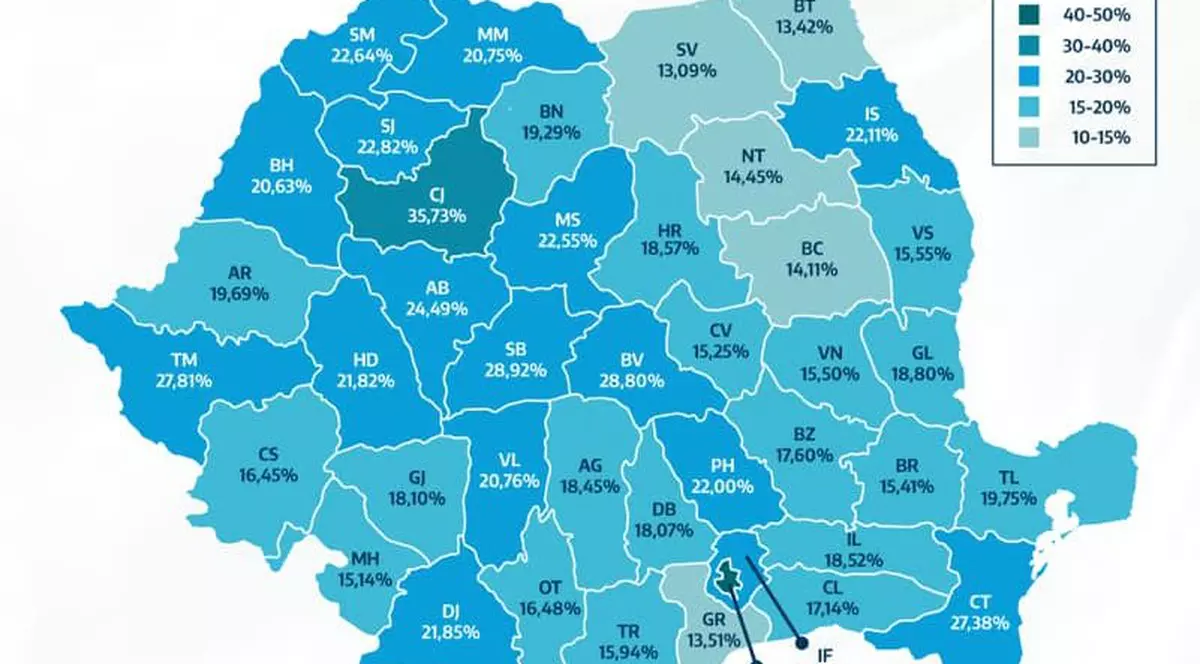 Harta vaccinării pe județe: București și Cluj, în top. Care este situația la nivel național
