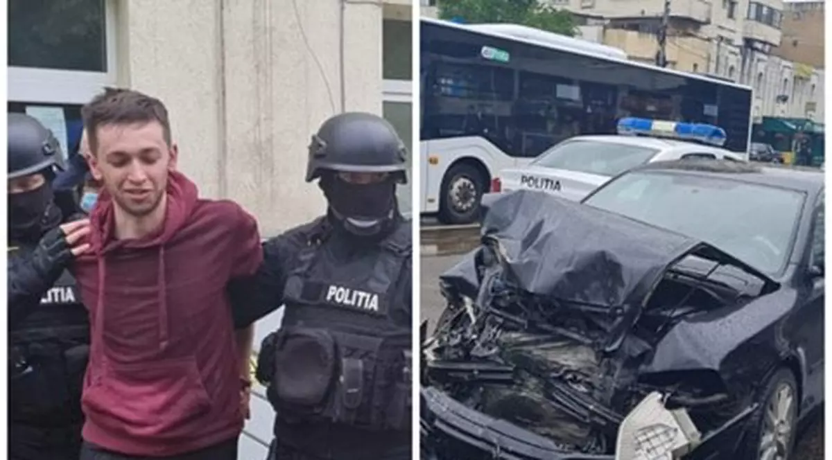 Un șofer drogat a lovit 15 mașini și un tramvai, în Iași. Tânărul de 23 de ani, reținut de polițiști