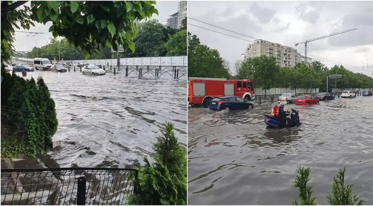 Sudul Bucureștiului, sub apă după ploaia torențială de vineri seară