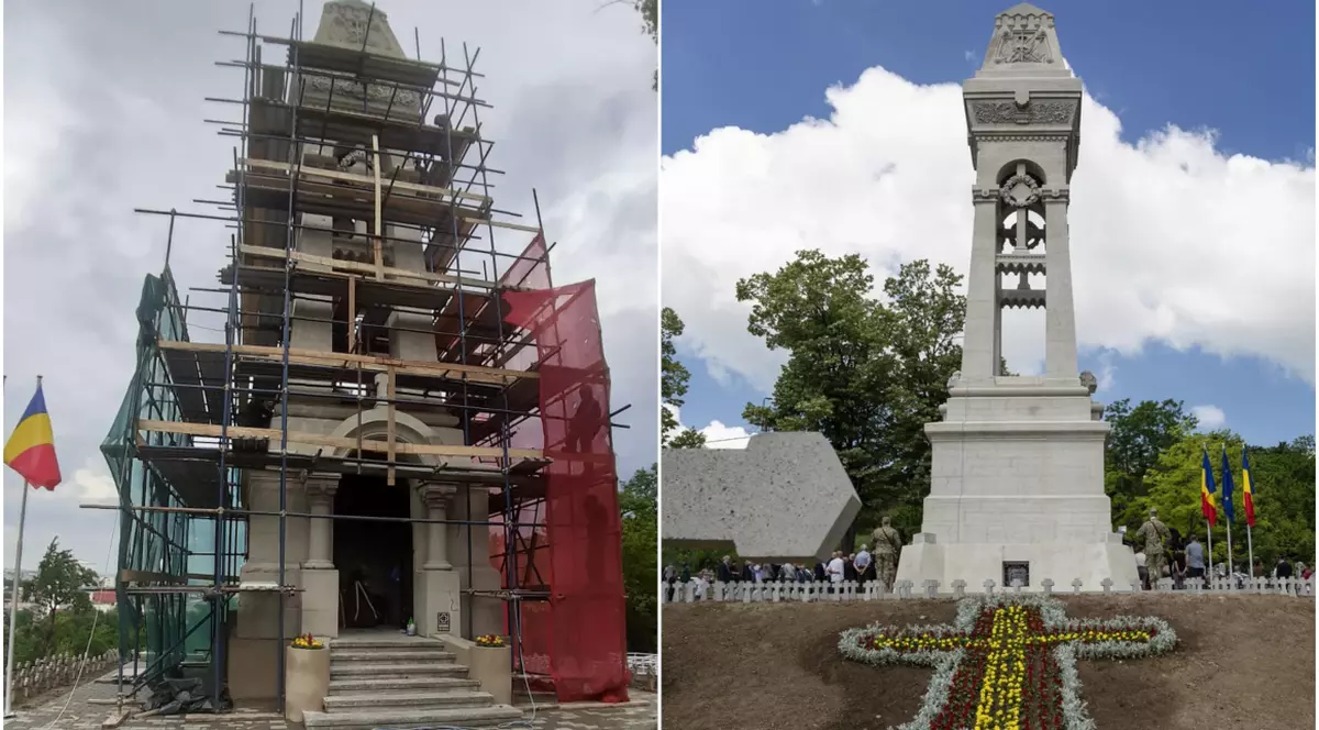 Schele date jos pentru ca primarul Iașiului să poată inaugura renovarea Monumentului Eroilor, apoi puse la loc