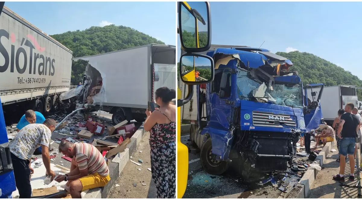 Trafic blocat în Mehedinți. Un tânăr a murit pe loc, în urma unui accident grav în care au fost implicate două TIR-uri