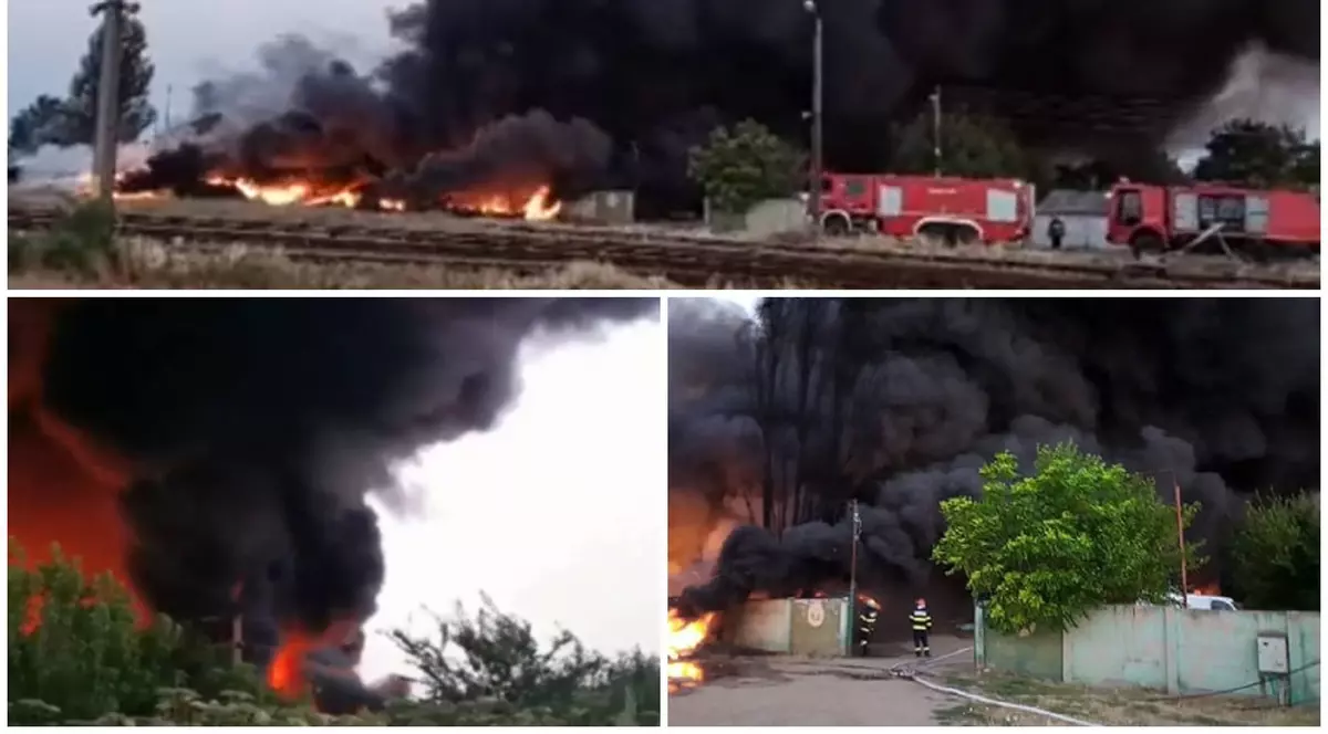 Mobilizare de forțe la incendiul de la Salonta. Zeci de pompieri se luptă cu flăcările de aproape 12 ore