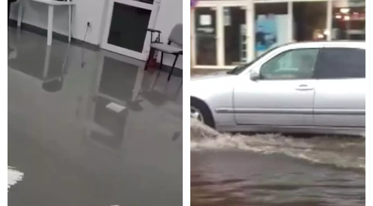 Străzi și gospodării inundate, după o rupere de nori, în Arad. Apa a ajuns și în clădirea teatrului din oraș