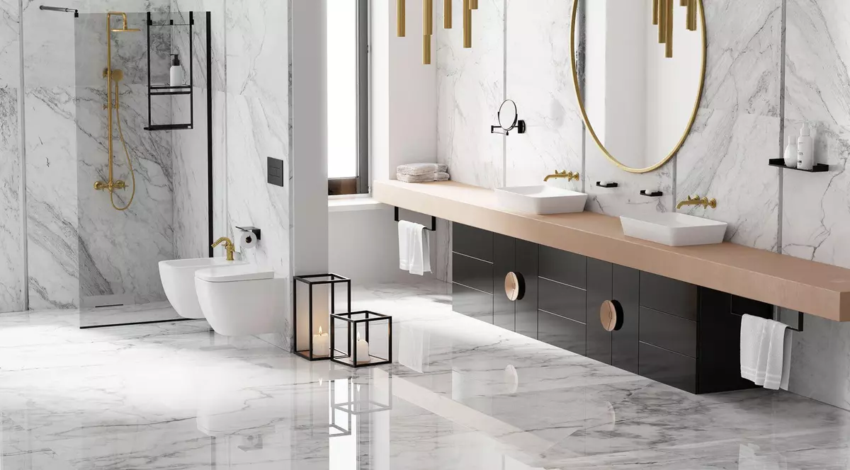Baterii baie colorate, noul design care definește baia ta