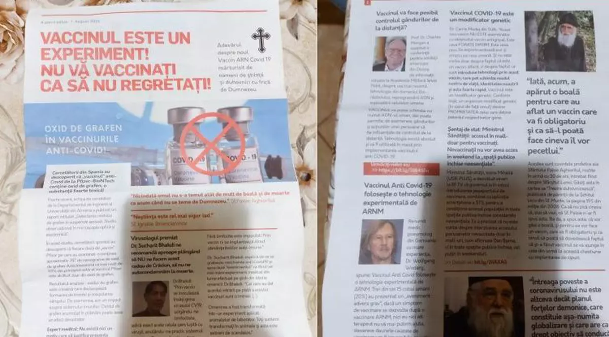 Broşură cu știri antivaccin, distribuită în mai multe județe. Poliția a deschis un singur dosar penal