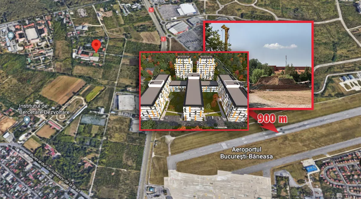 Patru etaje mai presus de lege. Cum se încearcă ridicarea a două blocuri de 9 etaje la doi pași de Aeroportul Băneasa