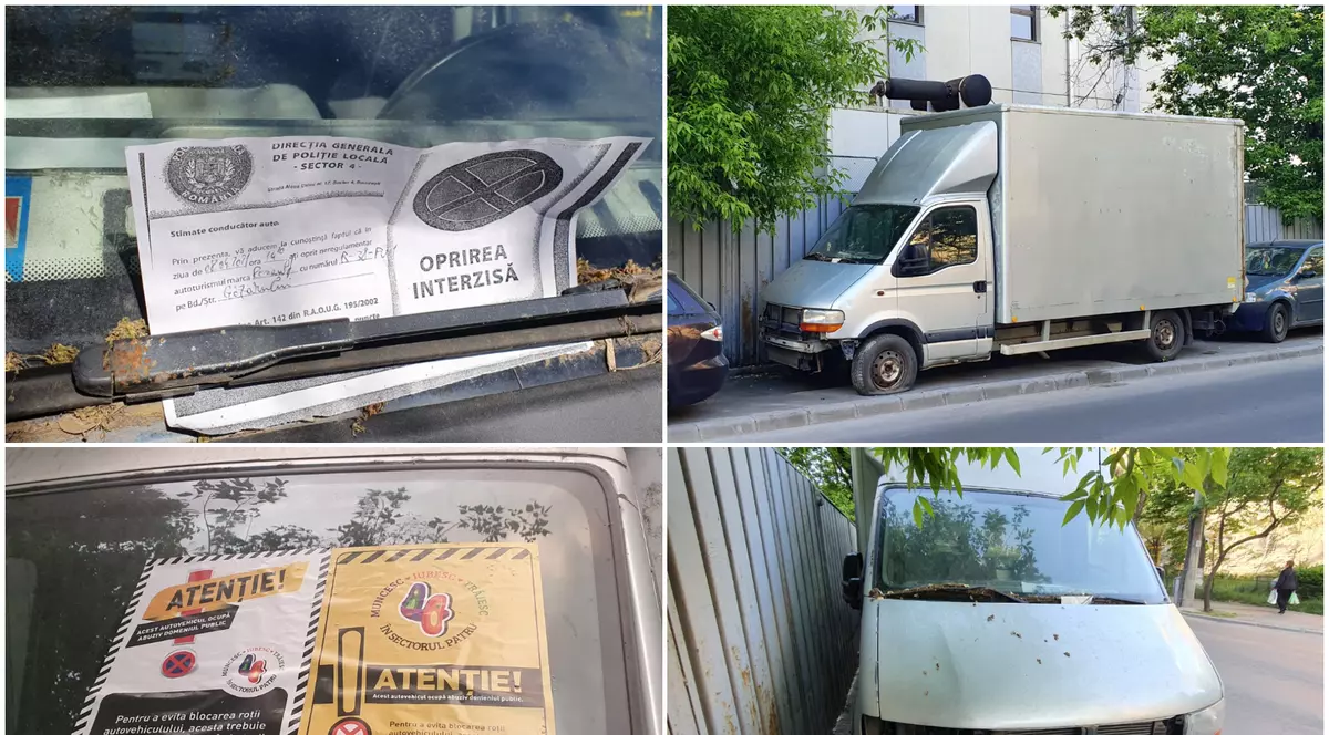 INEDIT. Cum arată viața fără griji a unei dube părăsite din București, orașul cu mii de mașini epave