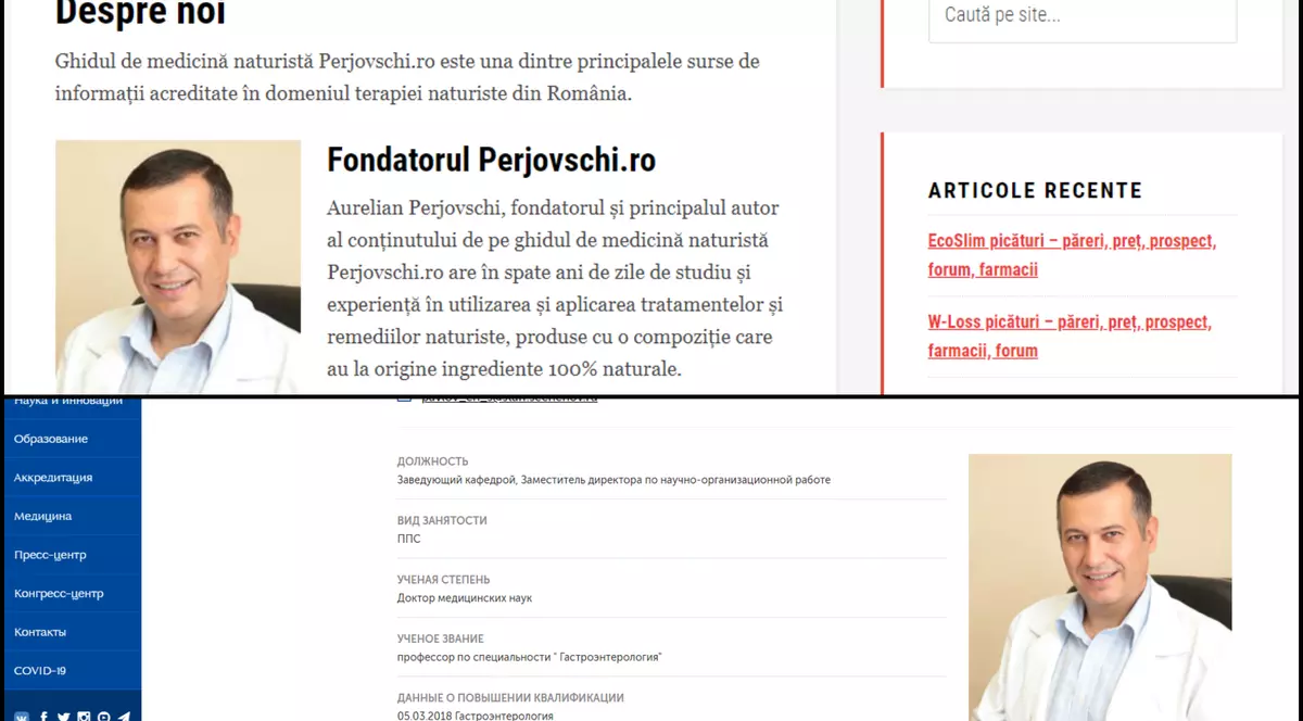 Fotografia unui celebru profesor doctor de la cea mai mare universitate din Moscova, folosită pentru o escrocherie de un „medic român”
