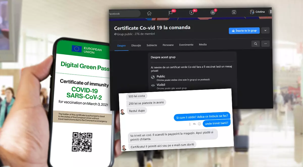 Schema prin care românii sunt păcăliți pe Facebook să dea 500 de lei pe un certificat verde fals. Experiment Libertatea