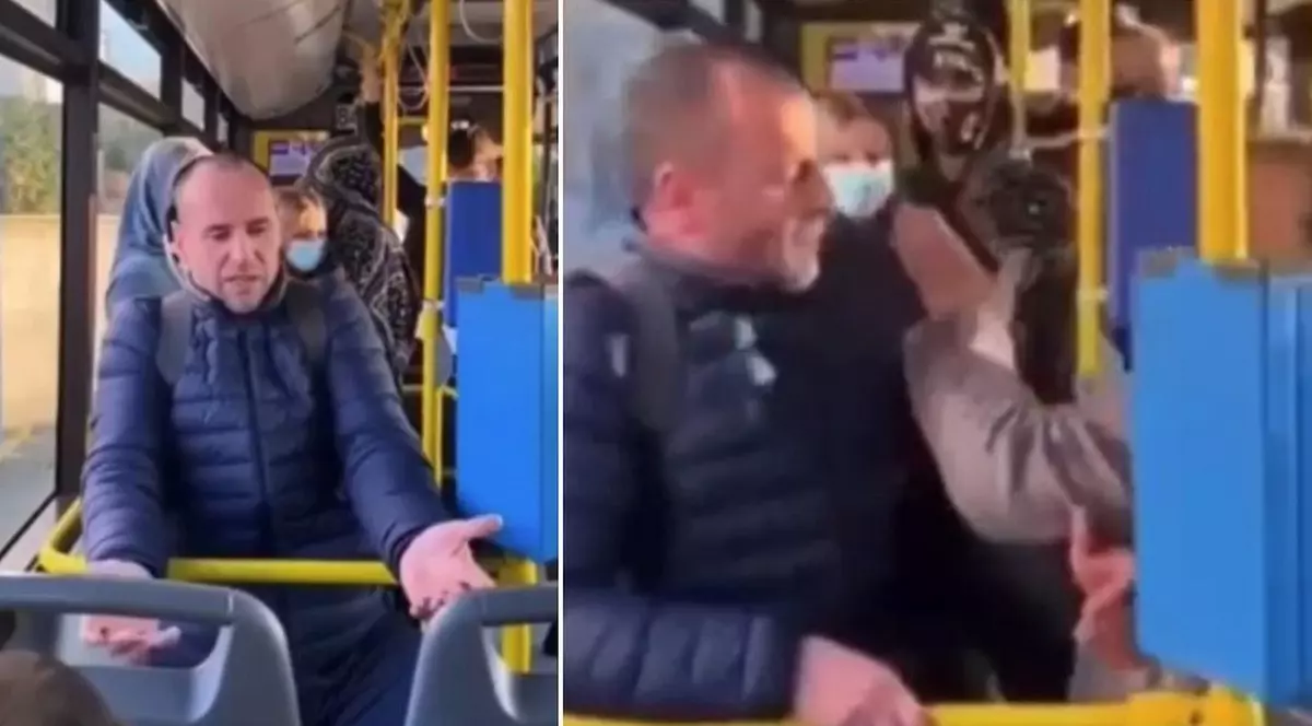 Bărbat din Cluj pălmuit de o femeie în autobuz pentru că nu purta mască de protecție anti-COVID