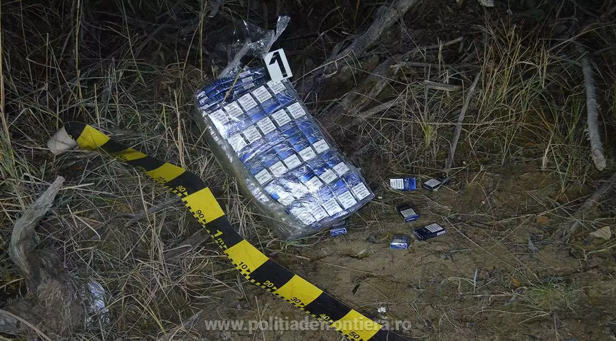 Țigări de contrabandă trecute cu drona din Ucraina în România