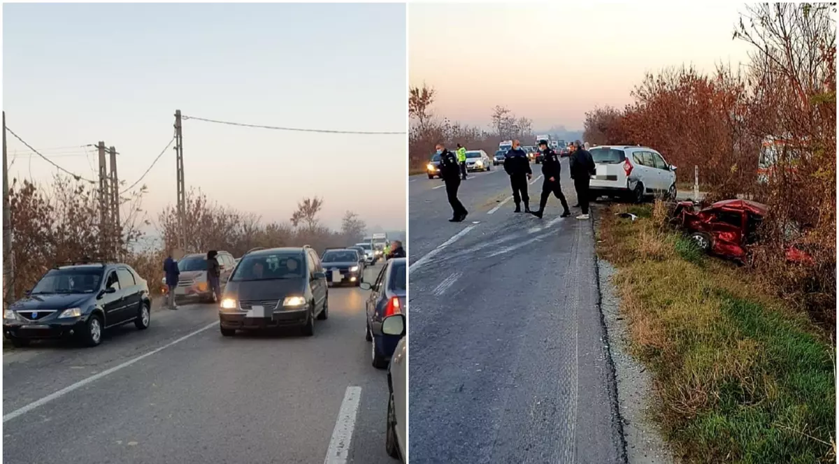 Accident cu șapte maşini pe un drum din Ialomița. Patru persoane au fost rănite