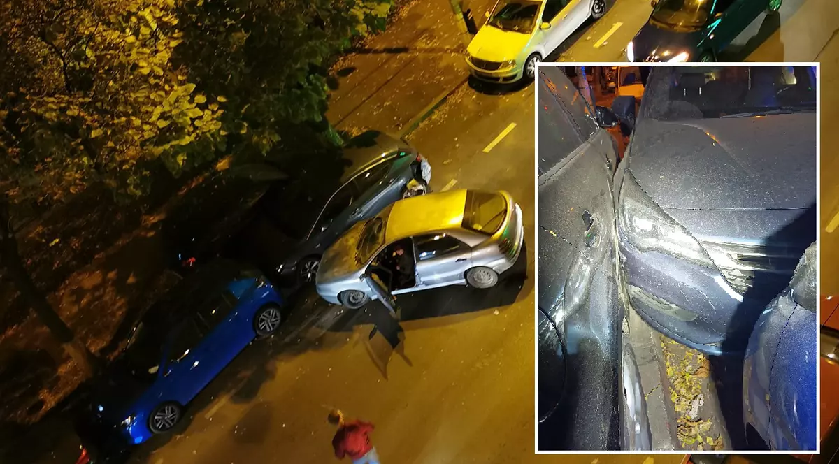 O șoferiță de 74 de ani băută și fără asigurare a lovit cinci mașini, în București