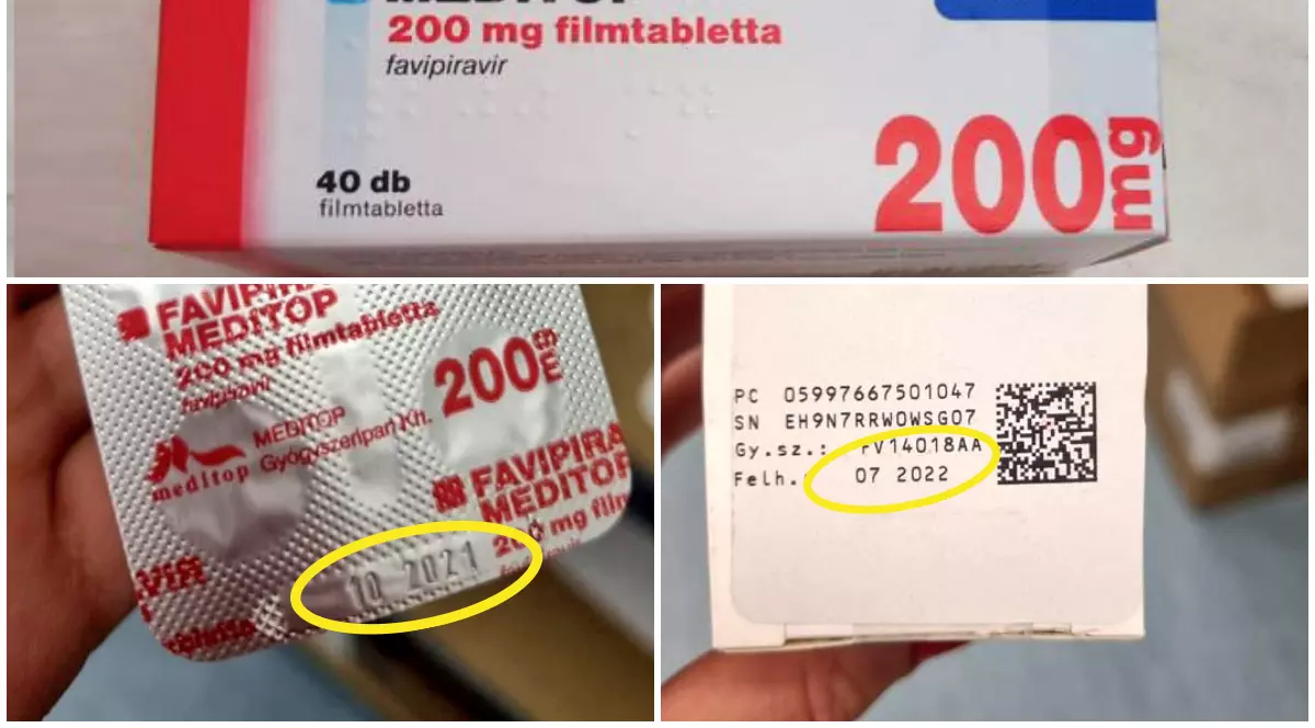 Favipiravir cu două date de valabilitate, din care una depășită, aduse din Ungaria. ANM: „O eroare de inscripționare”