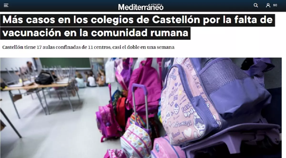 Presa spaniolă: Mai multe cazuri de COVID în școlile din Castellon, din cauza comunității de români nevaccinați