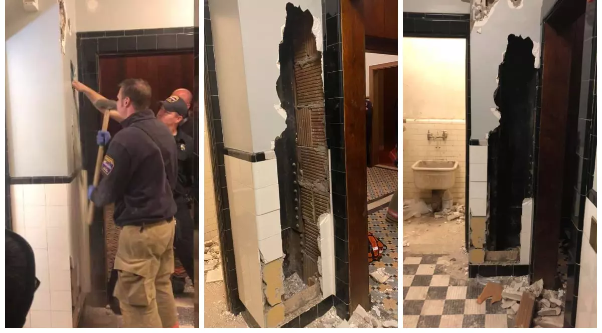 Bărbat complet dezbrăcat găsit în peretele unui teatru din New York